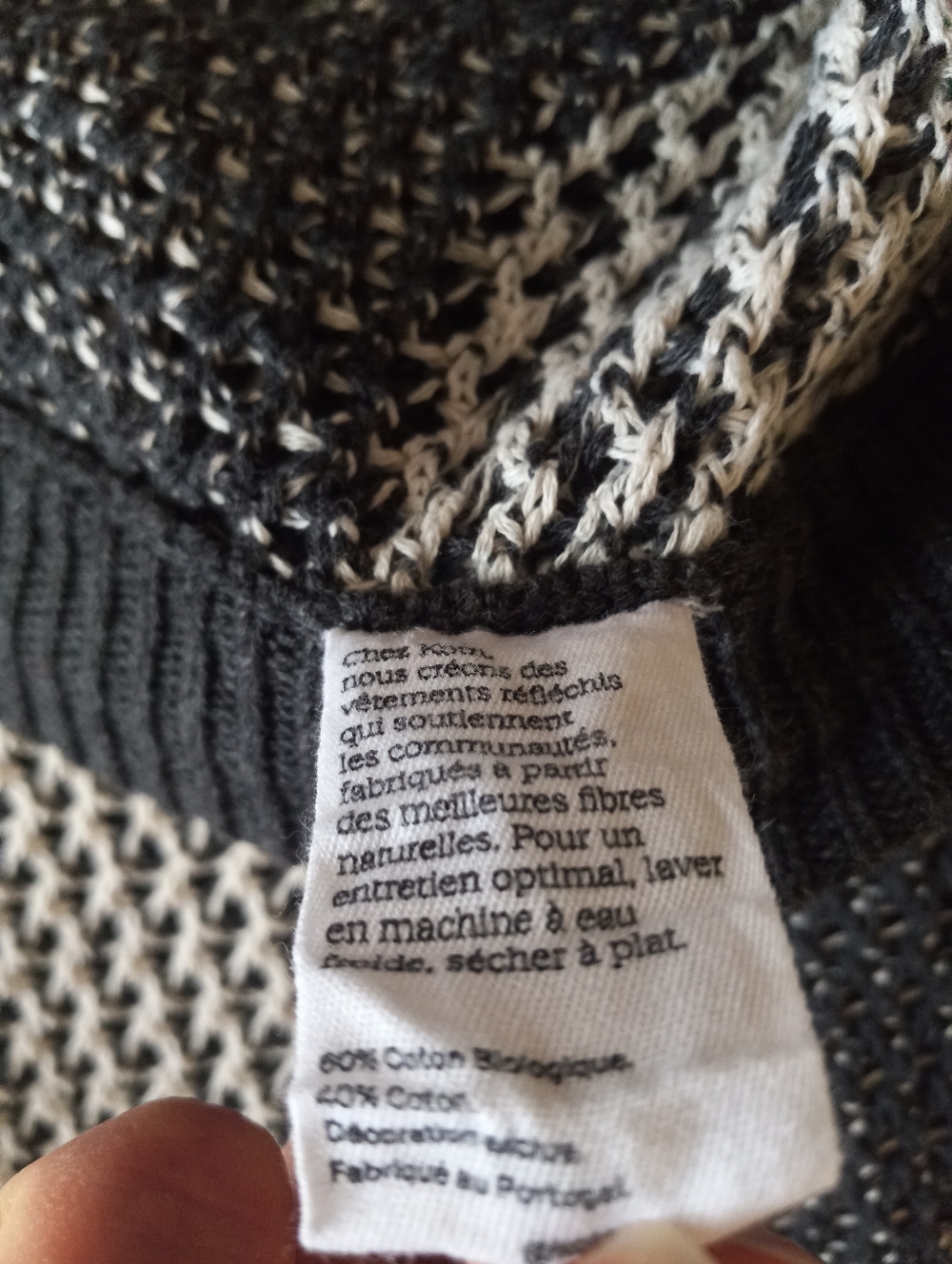 KOTN Masrah Grey and Cream Knit Cotton  Drawstring Board Shorts Medium - Picture 4 of 5